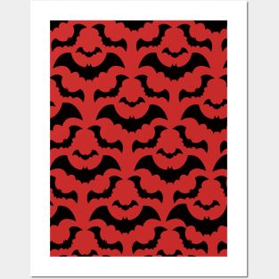 Crimson Bat Goddess Pattern Posters and Art